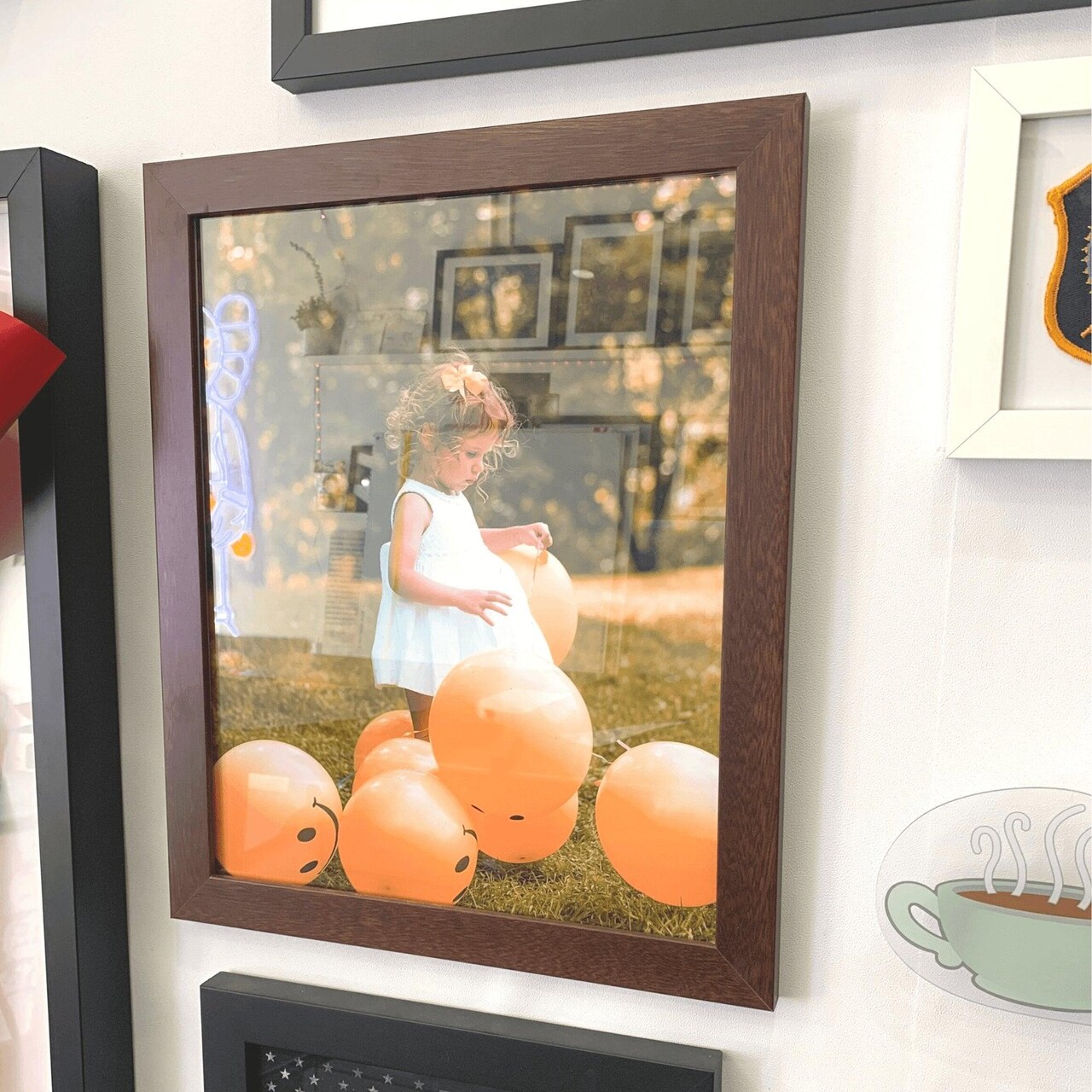 Brown Walnut 44x22 Wood Picture Frame with Acrylic - Large Poster & Wall Art Frame